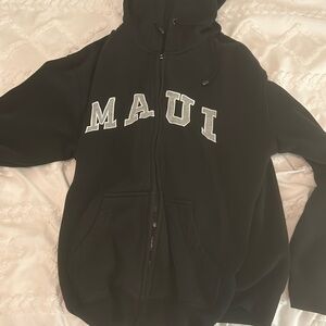 Black Maui Hawaii Zip up hoodie